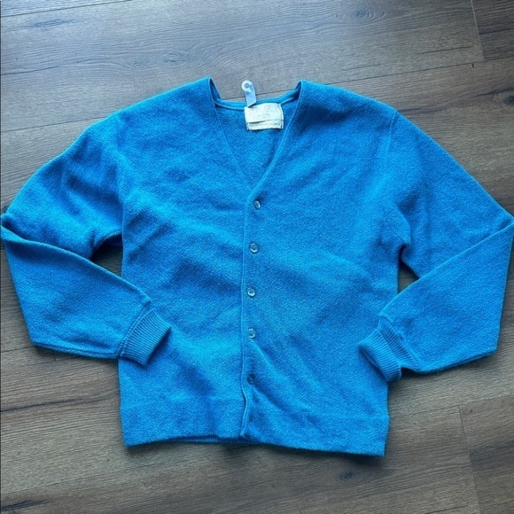 Pebble Beach Alpaca Vintage Men's Blue V-Neck Sweater ! Medium